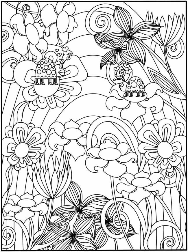 Flower Garden Printable Coloring Pages