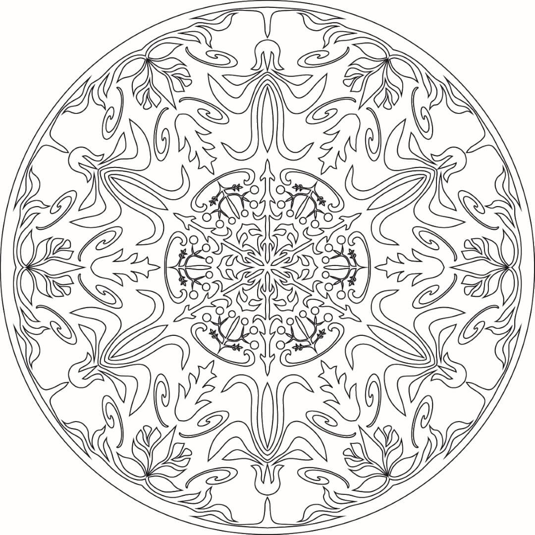 Flower Mandala Printable Coloring Page