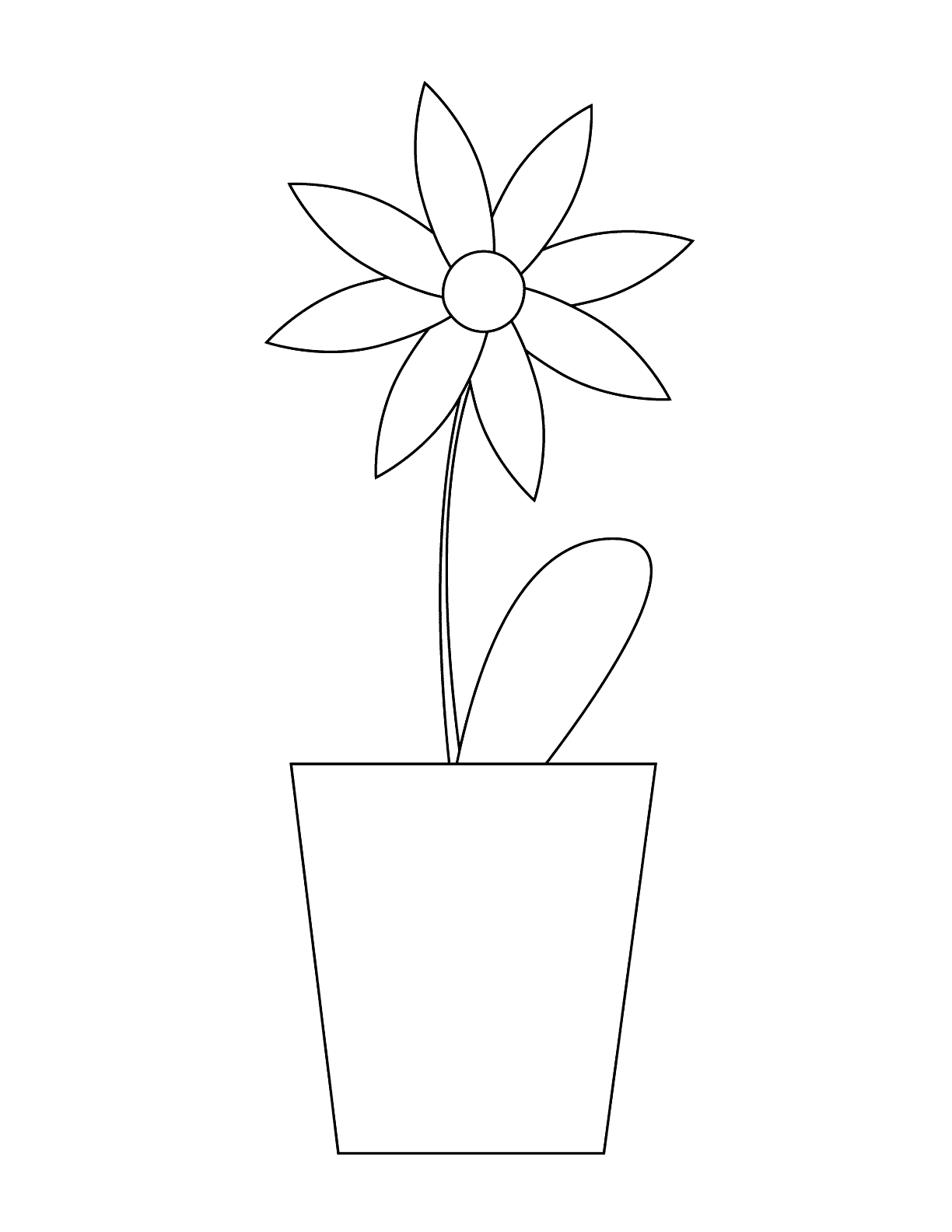 Flower Pot Printable Coloring Pages