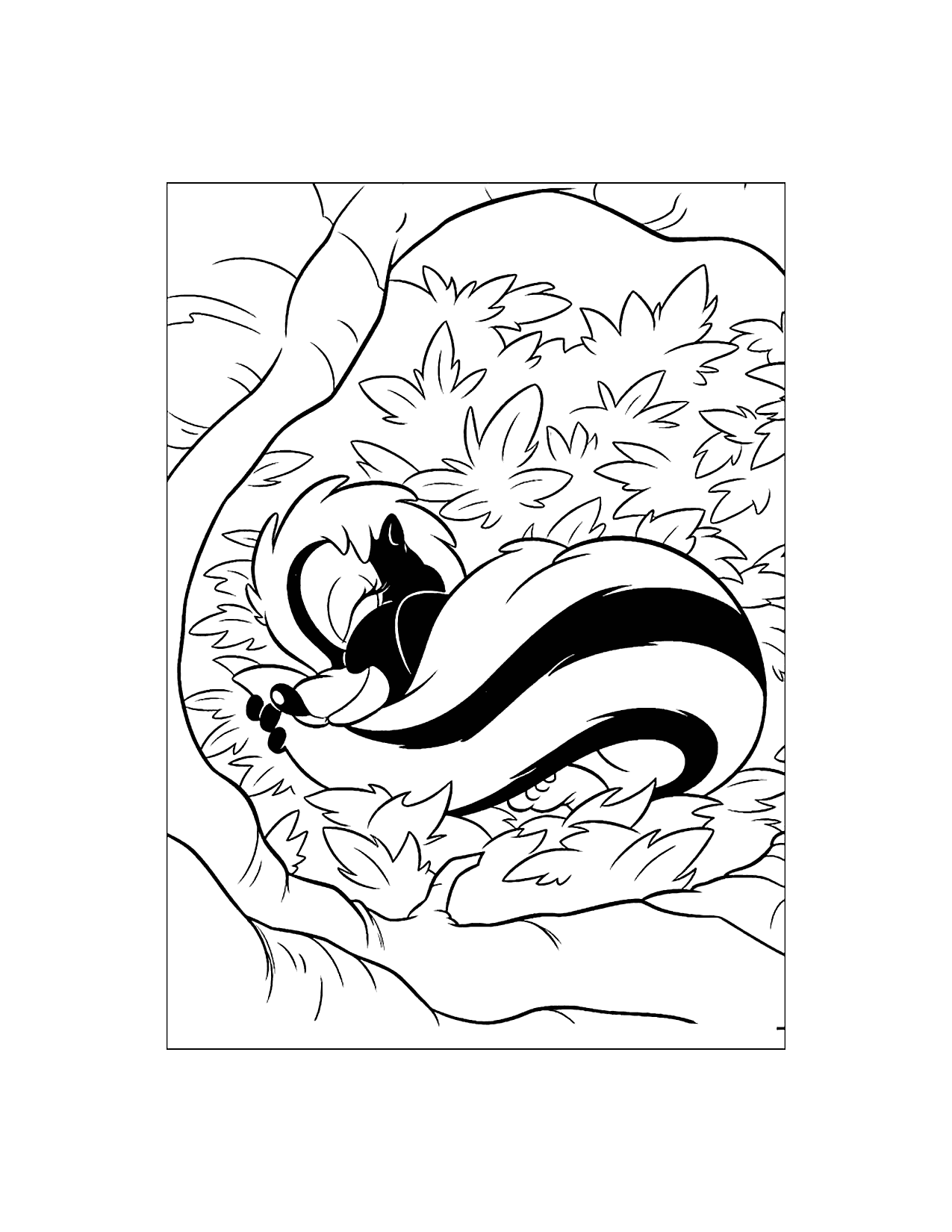 Flower Skunk In Bambi Coloring Page