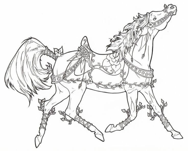 Flowery Horse Coloring Pages