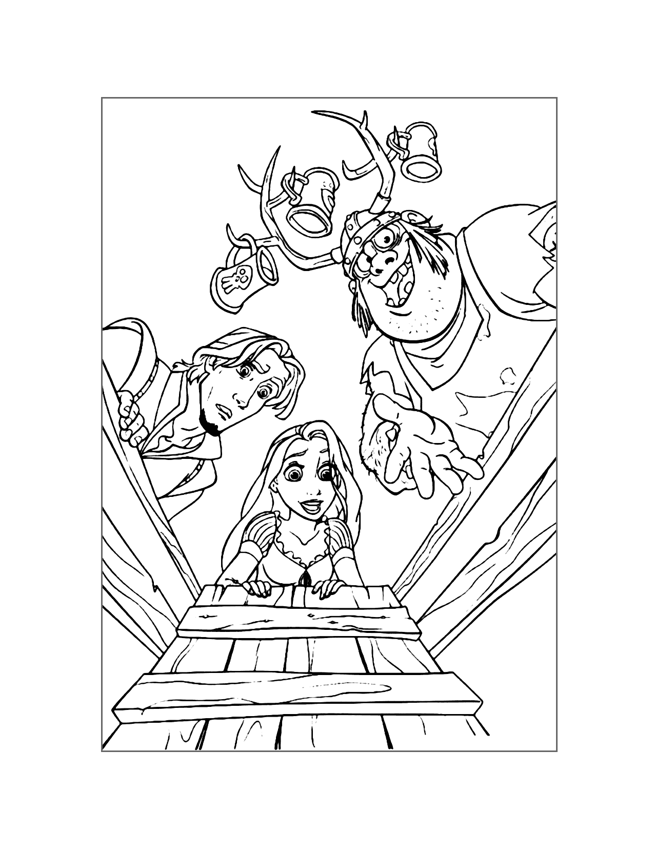 Flynn And Rapunzel Find An Exit Coloring Page