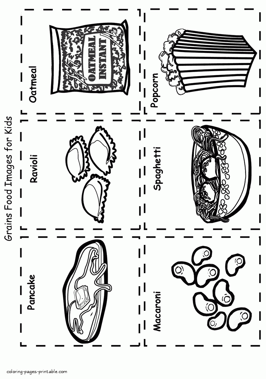 Food Groups Grains Coloring Page