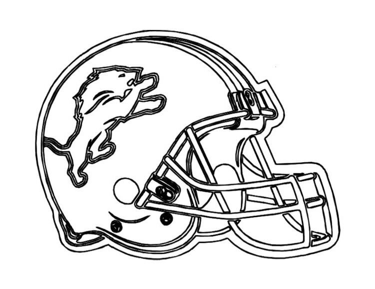 Football Helmet Coloring Pages - Detroit Lions