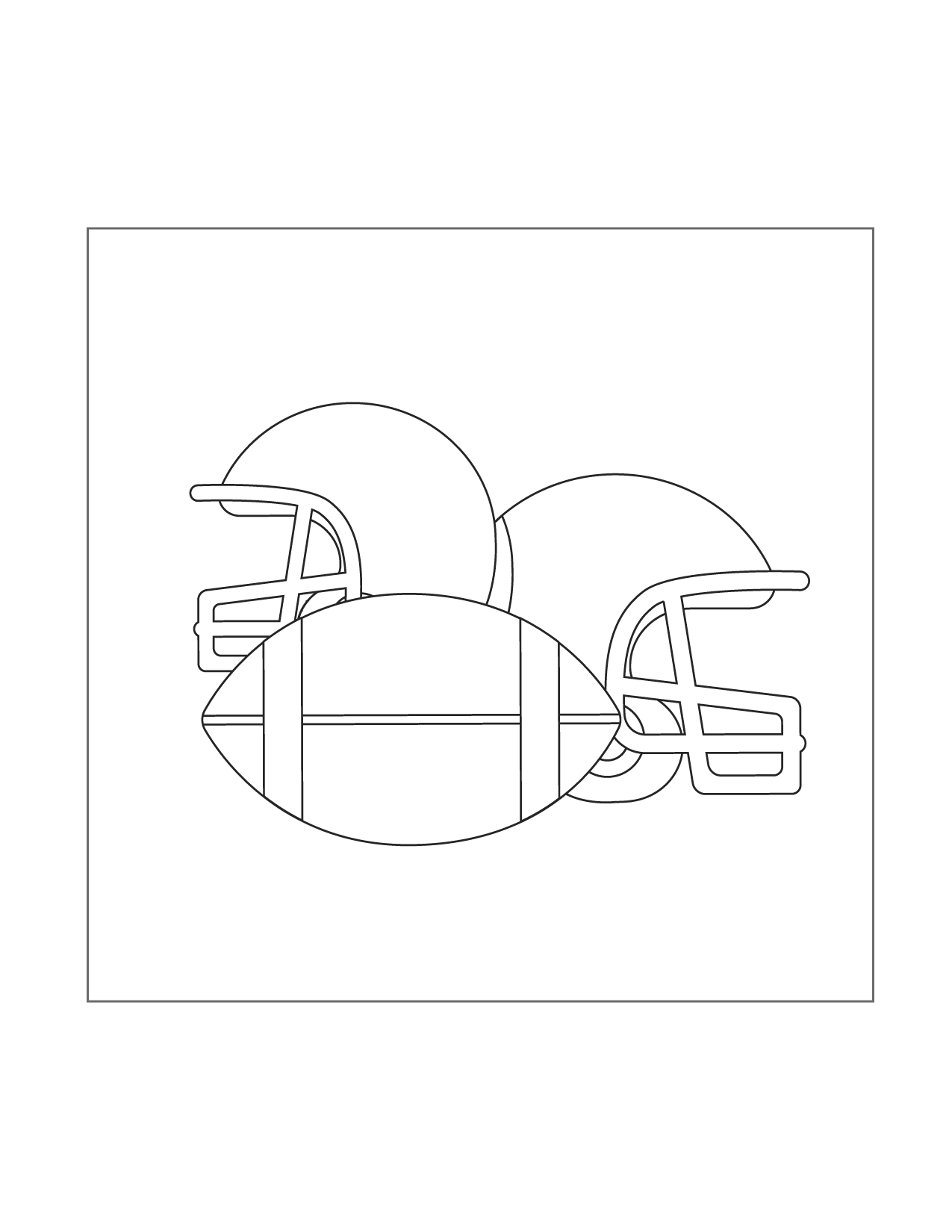 Football Helmet And Ball Coloring Page