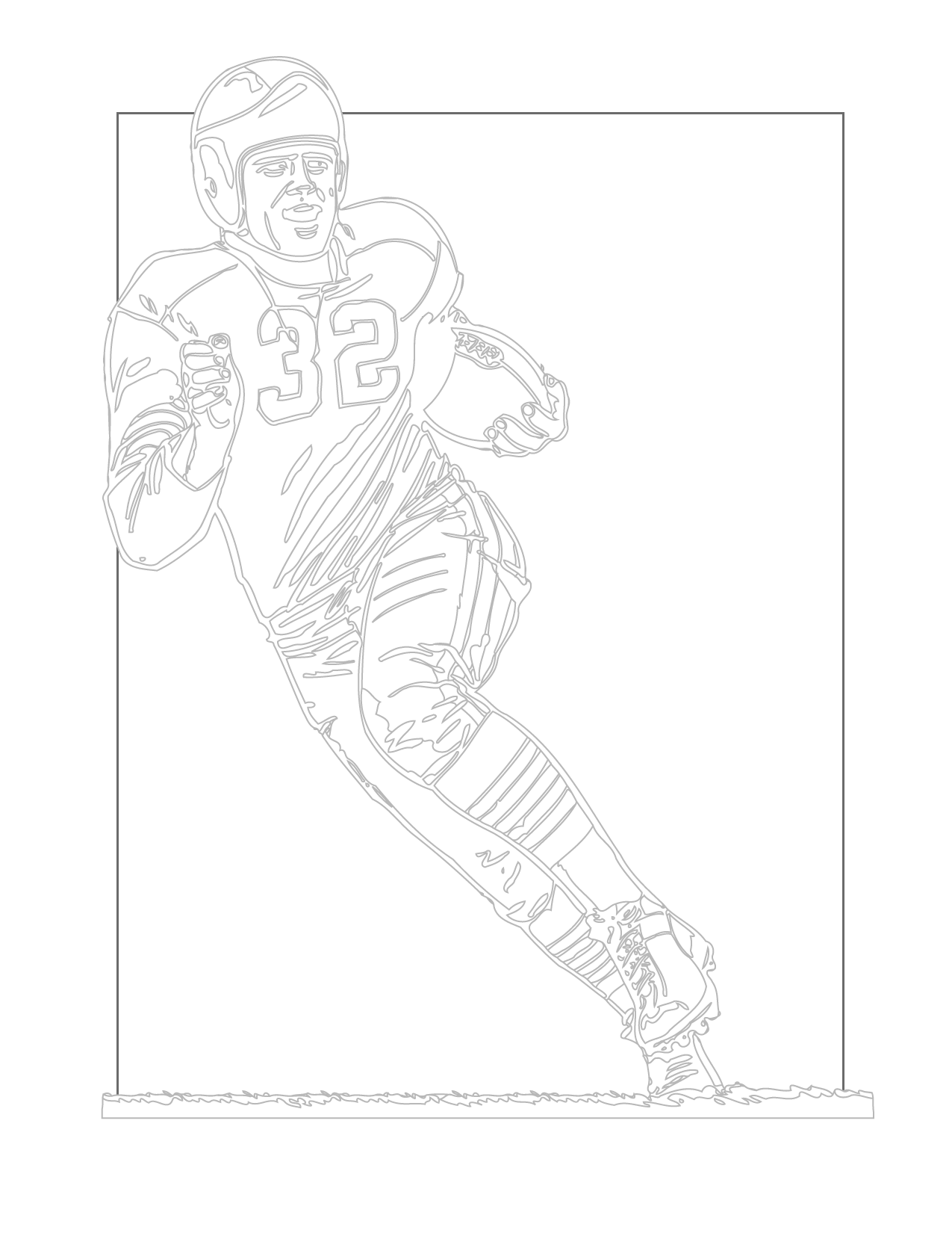 Football Player Outline Tracing Page