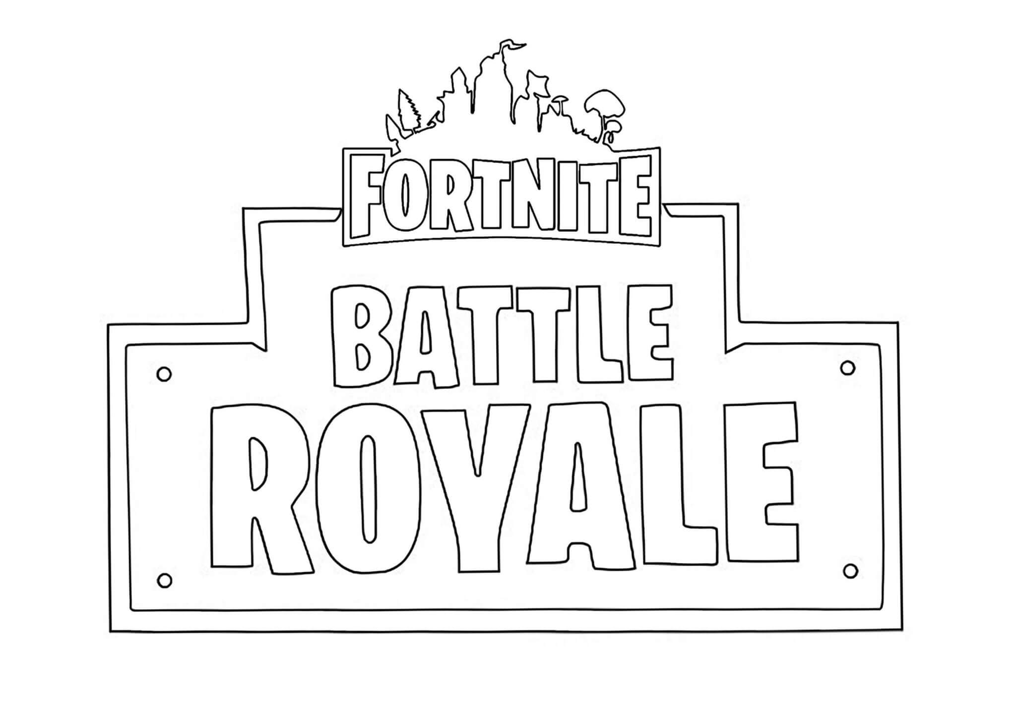 Fortnite Battle Royale Logo To Color 2048x1448