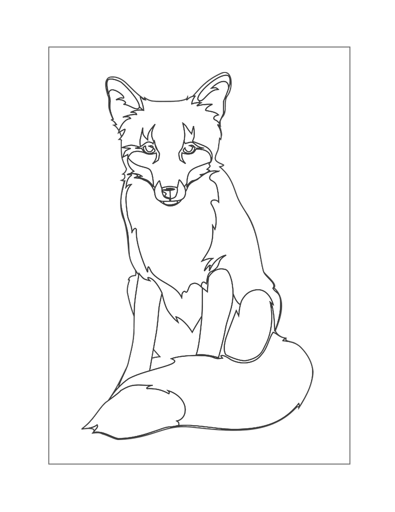 Fox Outline Coloring Page
