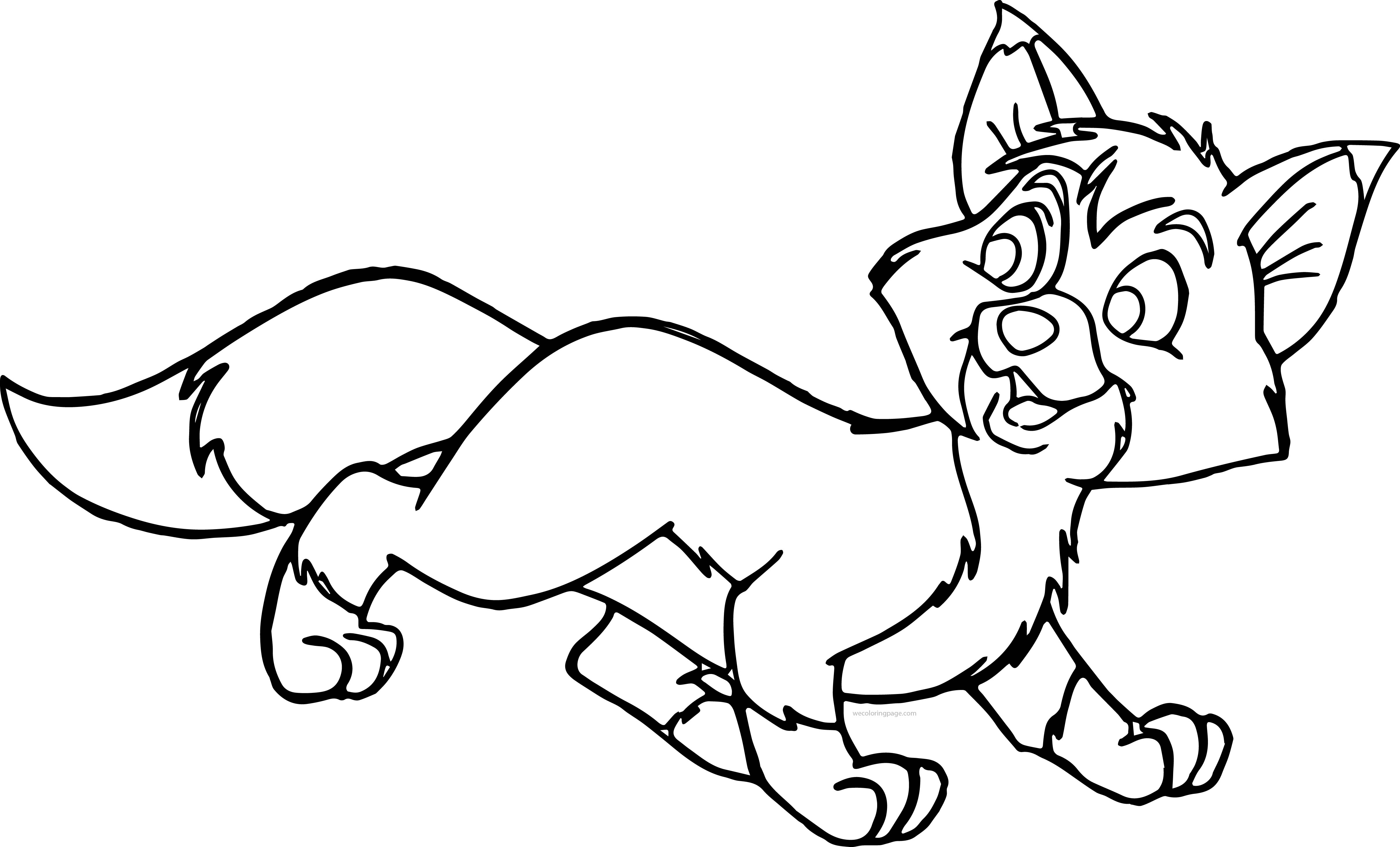 Fox and Hound Easy Coloring Page