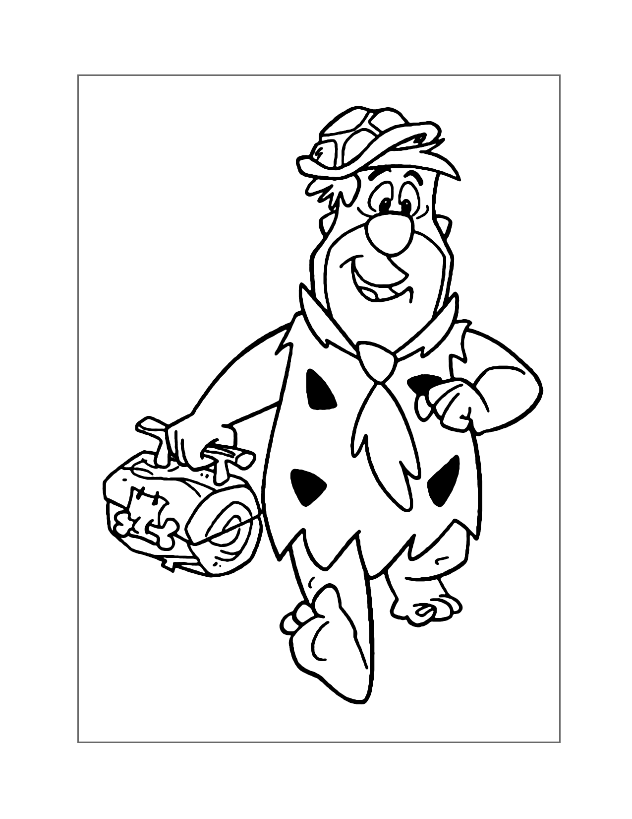 Fred Flintstone Off To Work Coloring Page