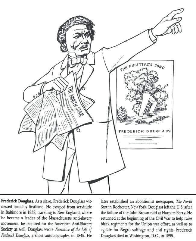 Fredrick Douglass Black History Month Coloring Pages