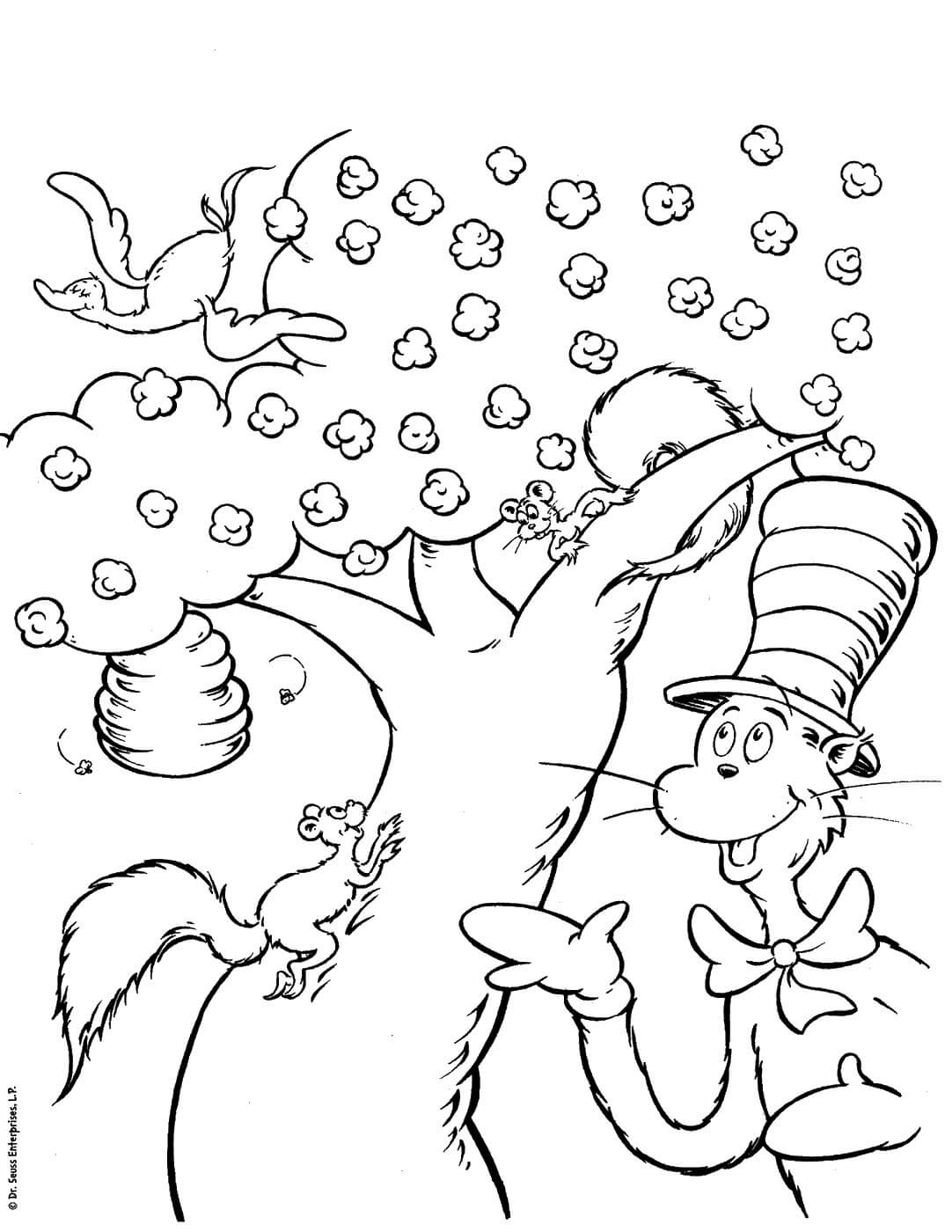 Cat In The Hat Coloring Pages Coloring Rocks