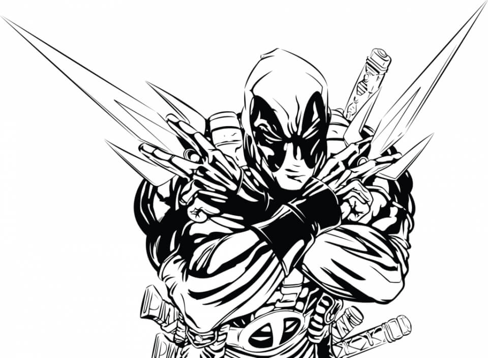 Free Deadpool Printable Coloring Pages