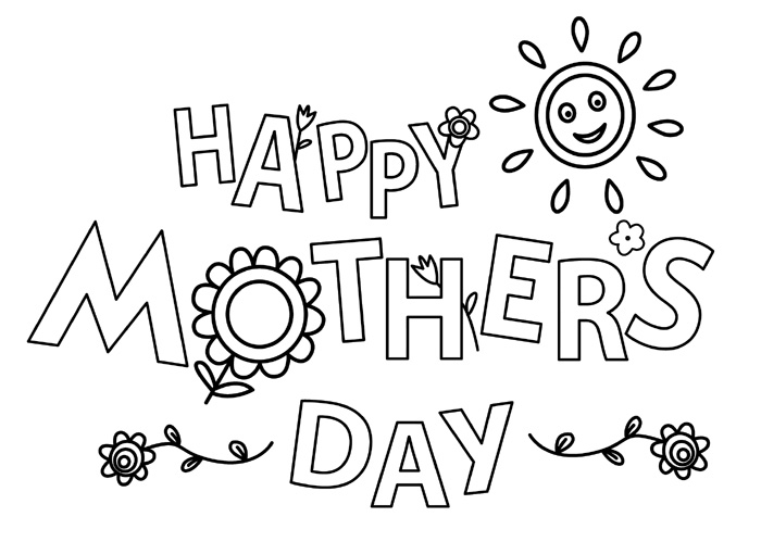 Free Happy Mothers Day Coloring Page Flowers