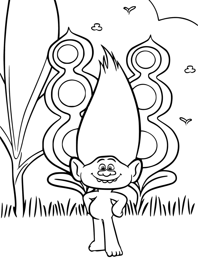 Free Trolls Coloring Page