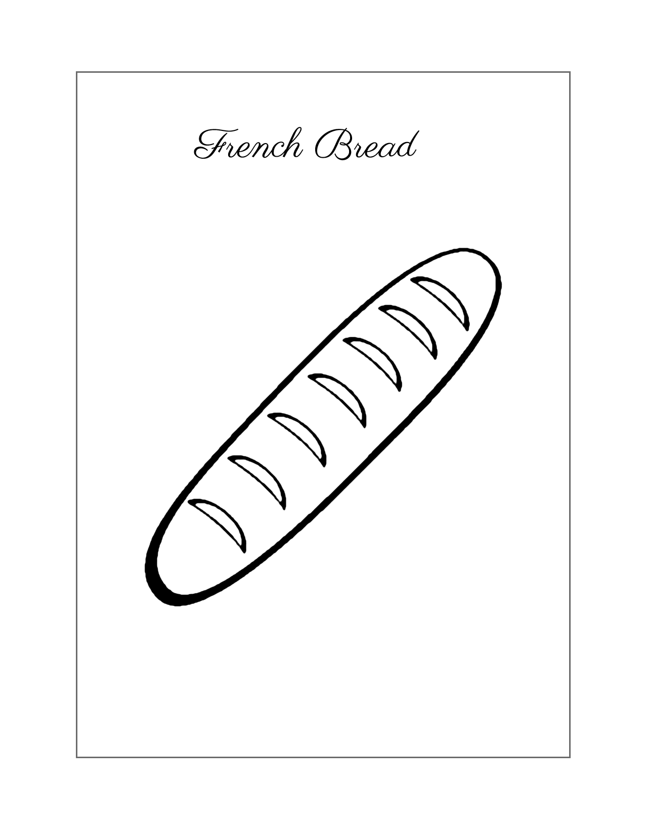 French Bread Coloring Page