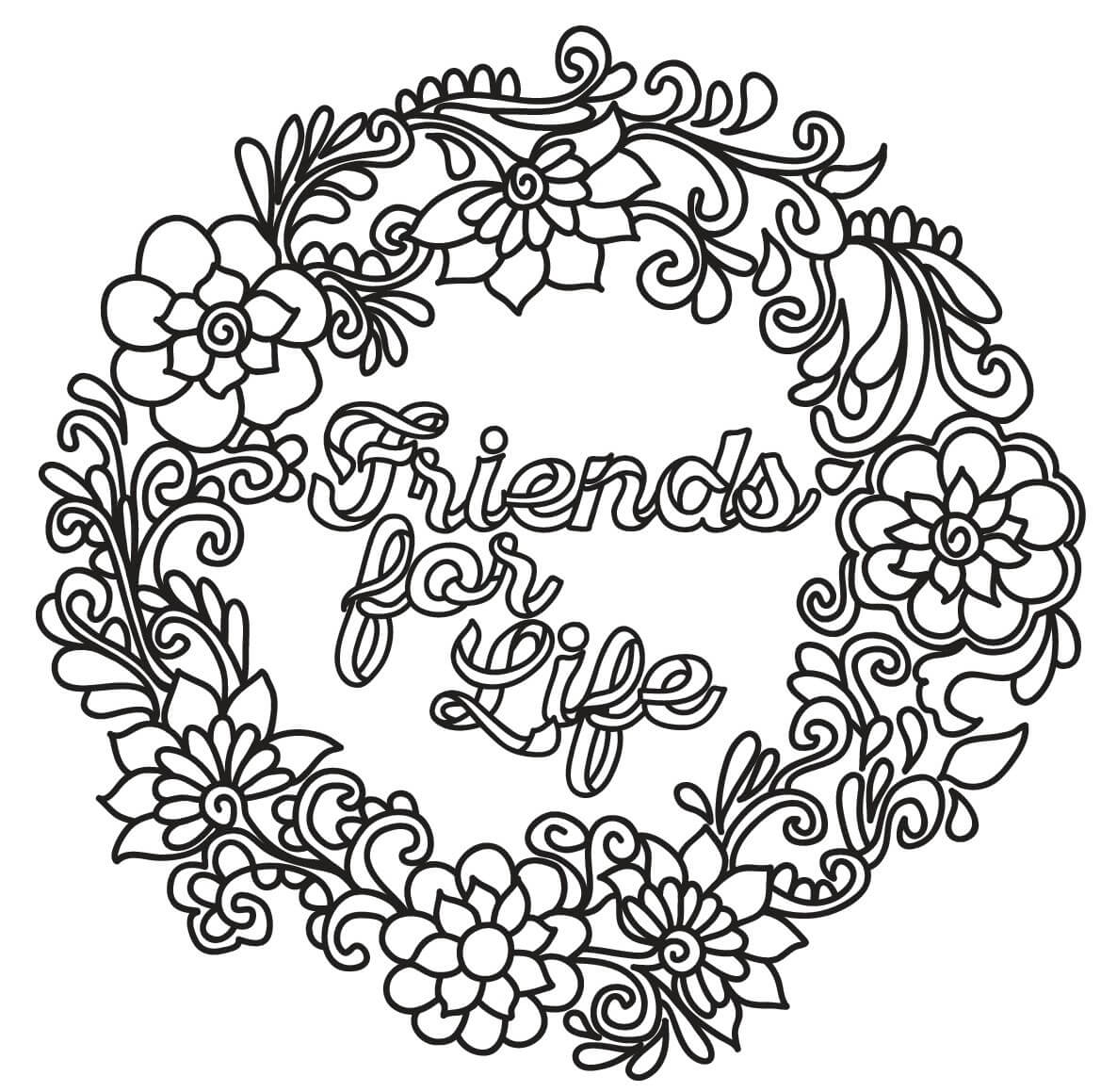 Friends for Life Coloring Page