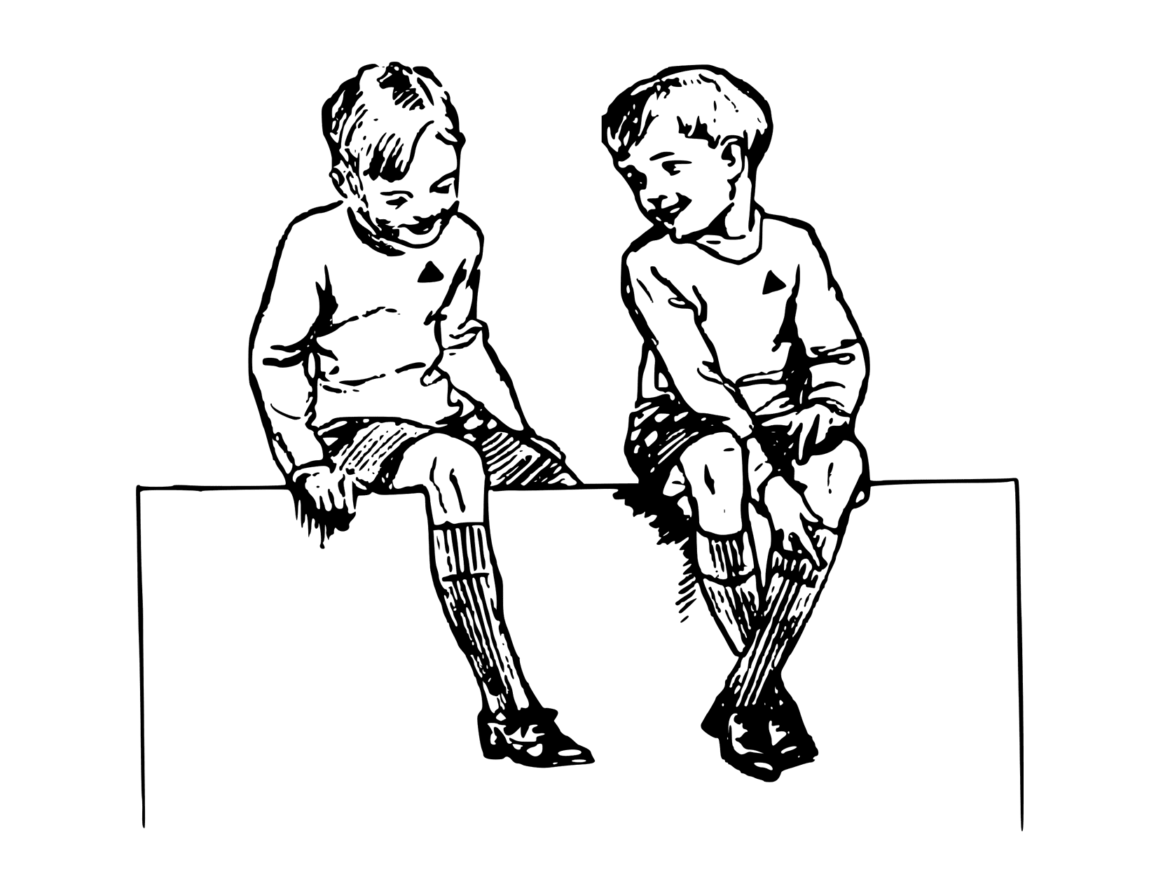 Friendship Two Boys Coloring Page