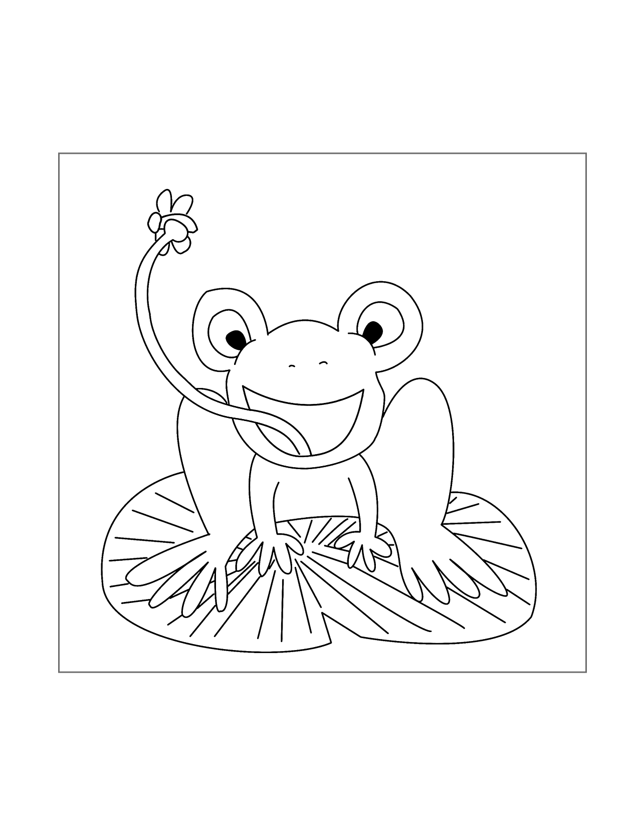 Frog Catching Fly Coloring Page