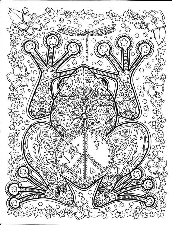 Frog Coloring Pages for Teens