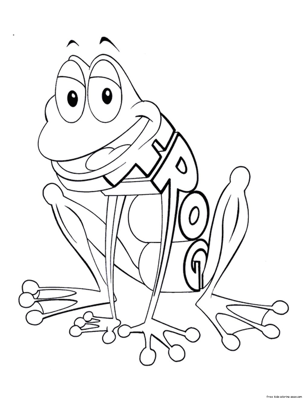 Frog Coloring Worksheet for Kindergarten