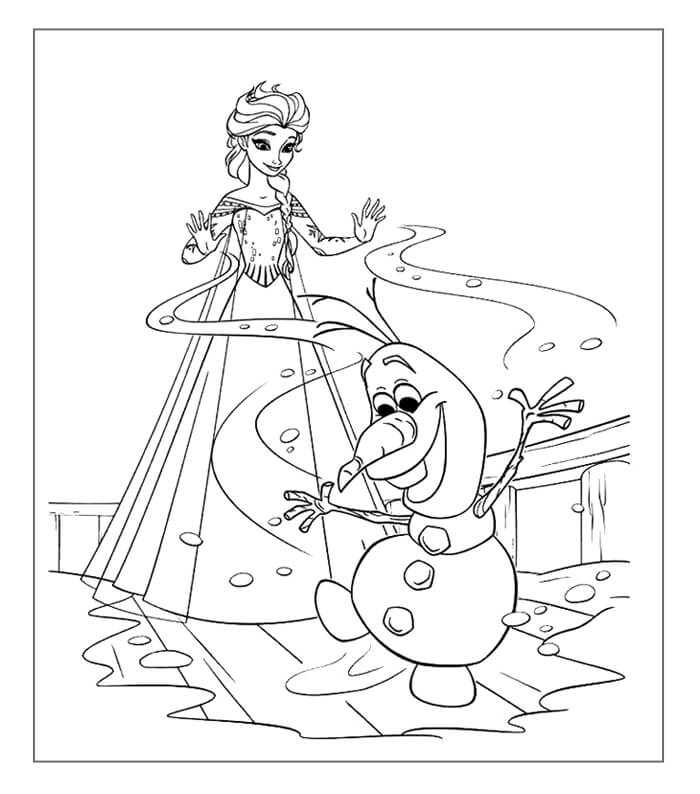 frozen-coloring-page-olaf-and-elsa