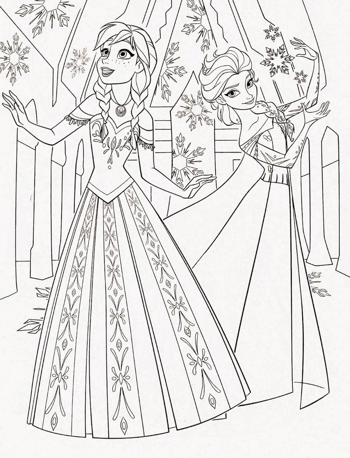 Frozen Disney Princess Coloring Pages