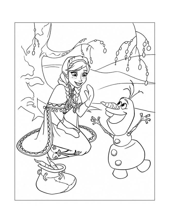 Frozen Coloring Anna And Olaf