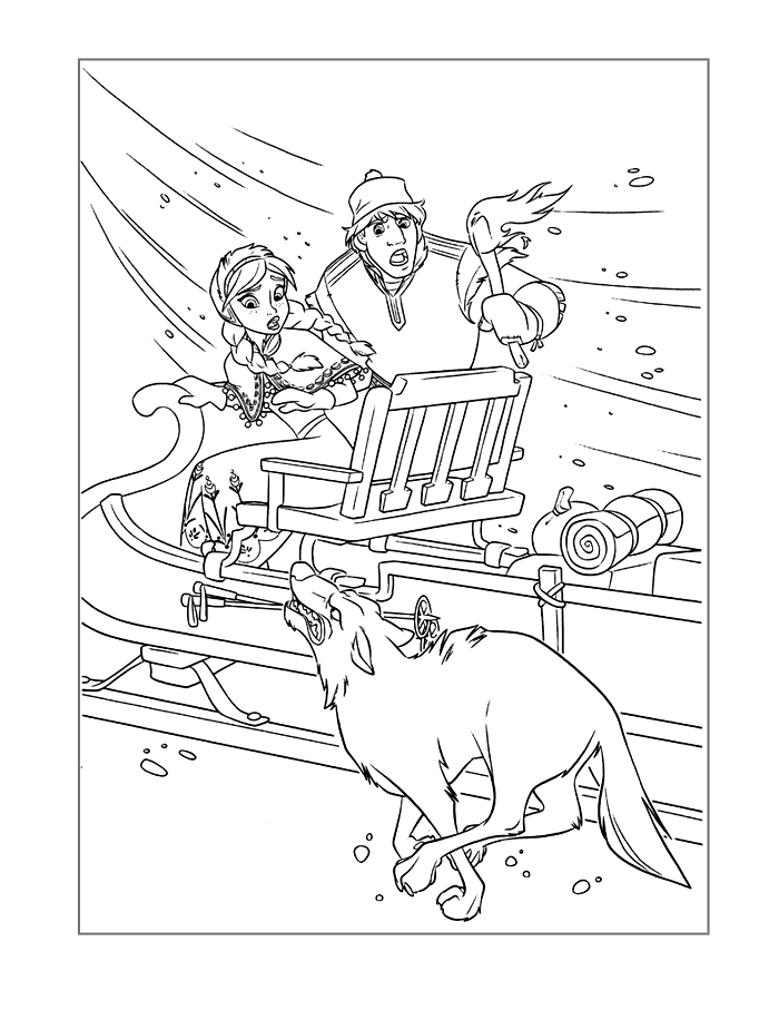 Frozen Coloring Page Anna Escaping