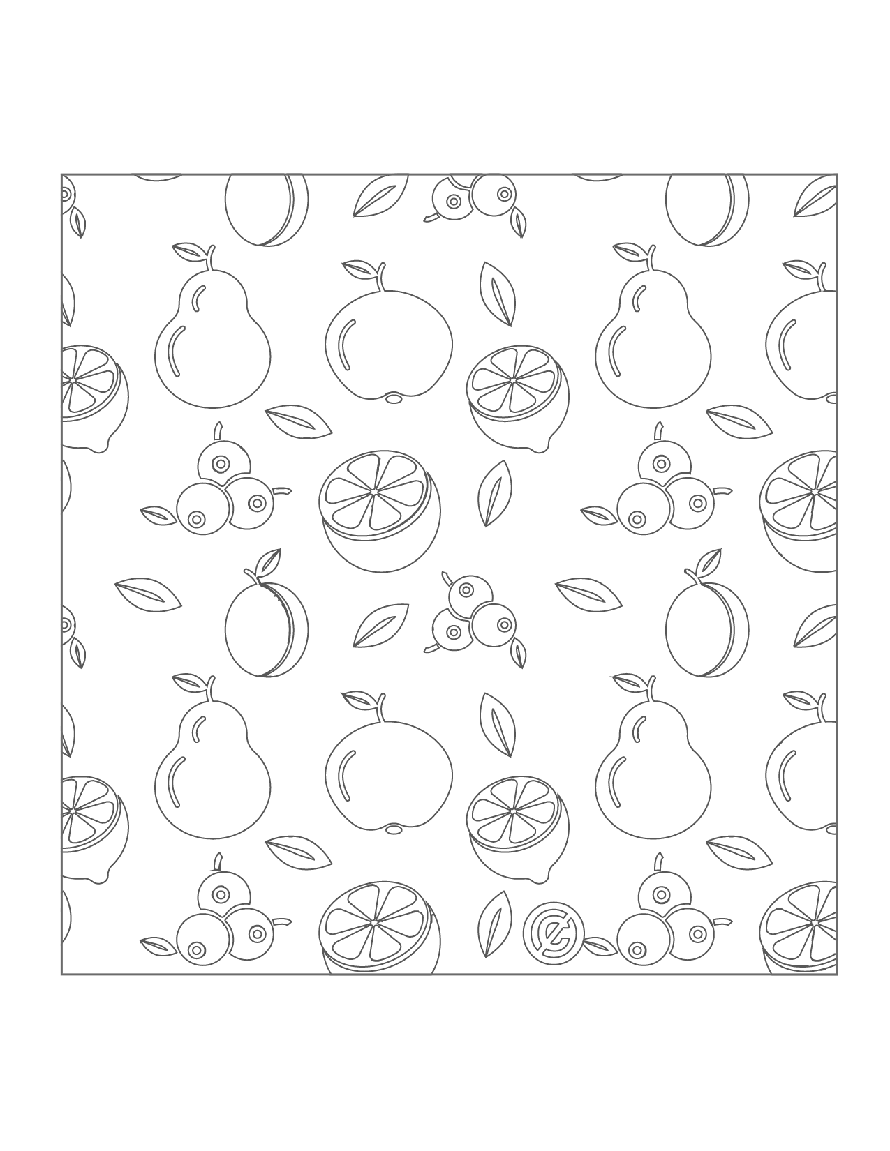Fruit Pattern Coloring Page