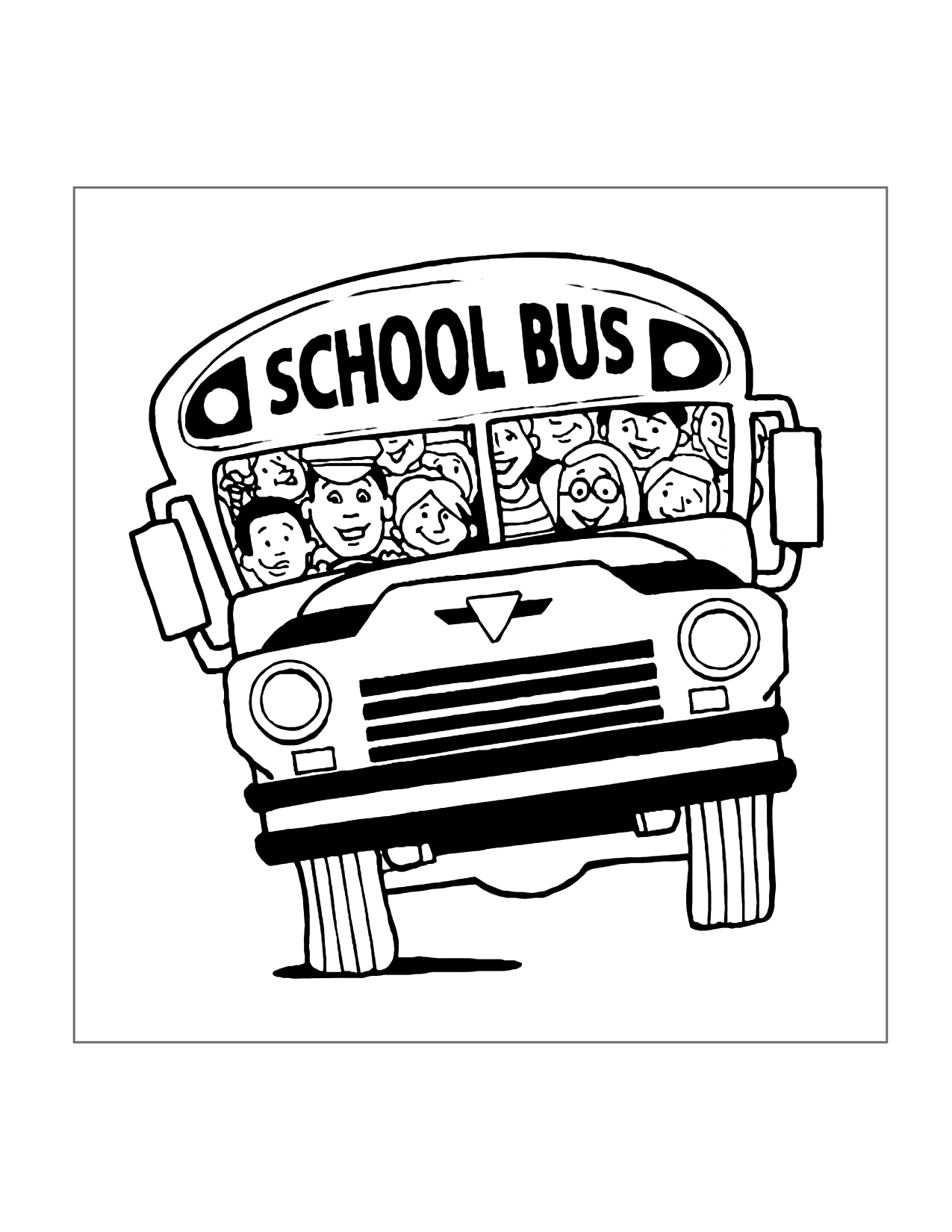 Full School Bus Coloring Page