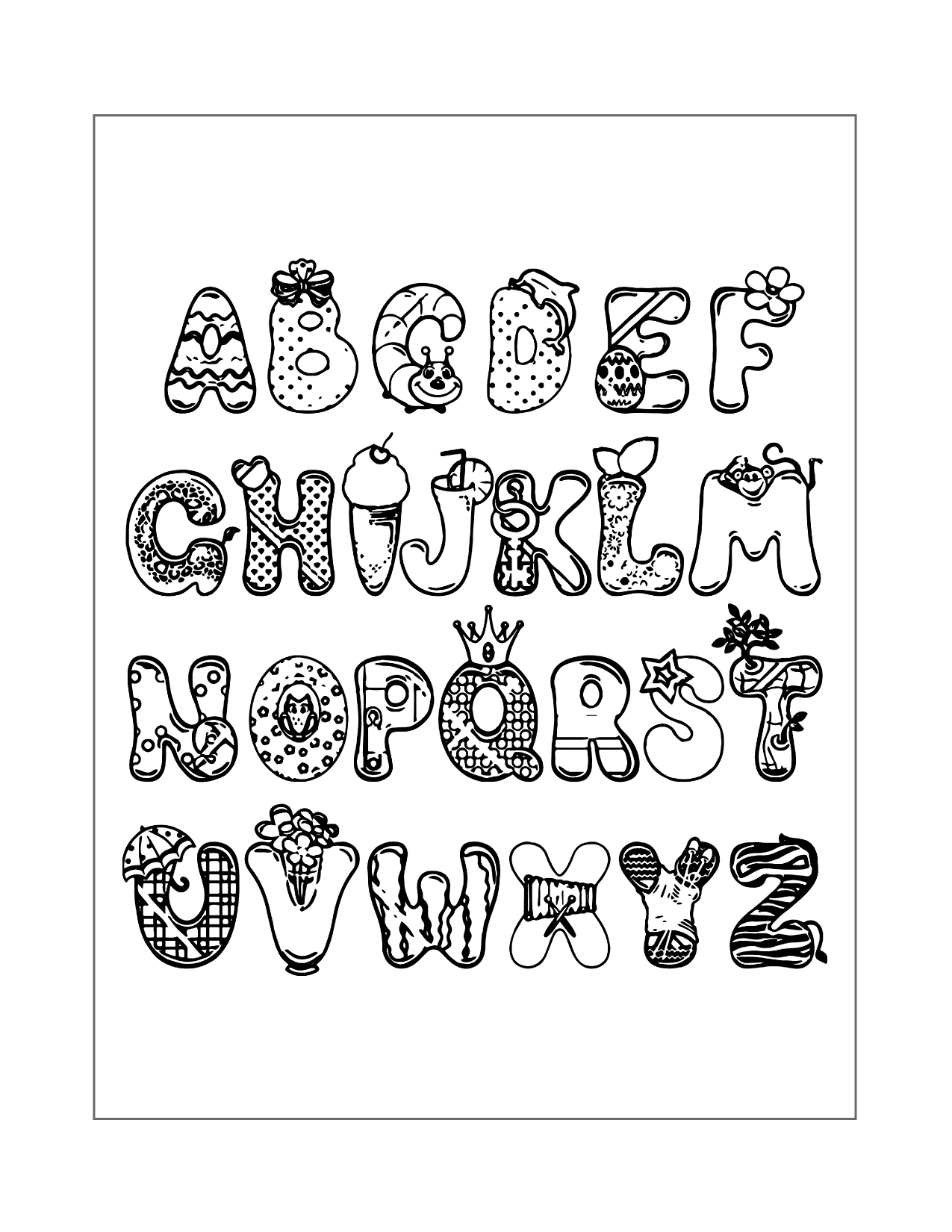 Fun Alphabet Coloring Page