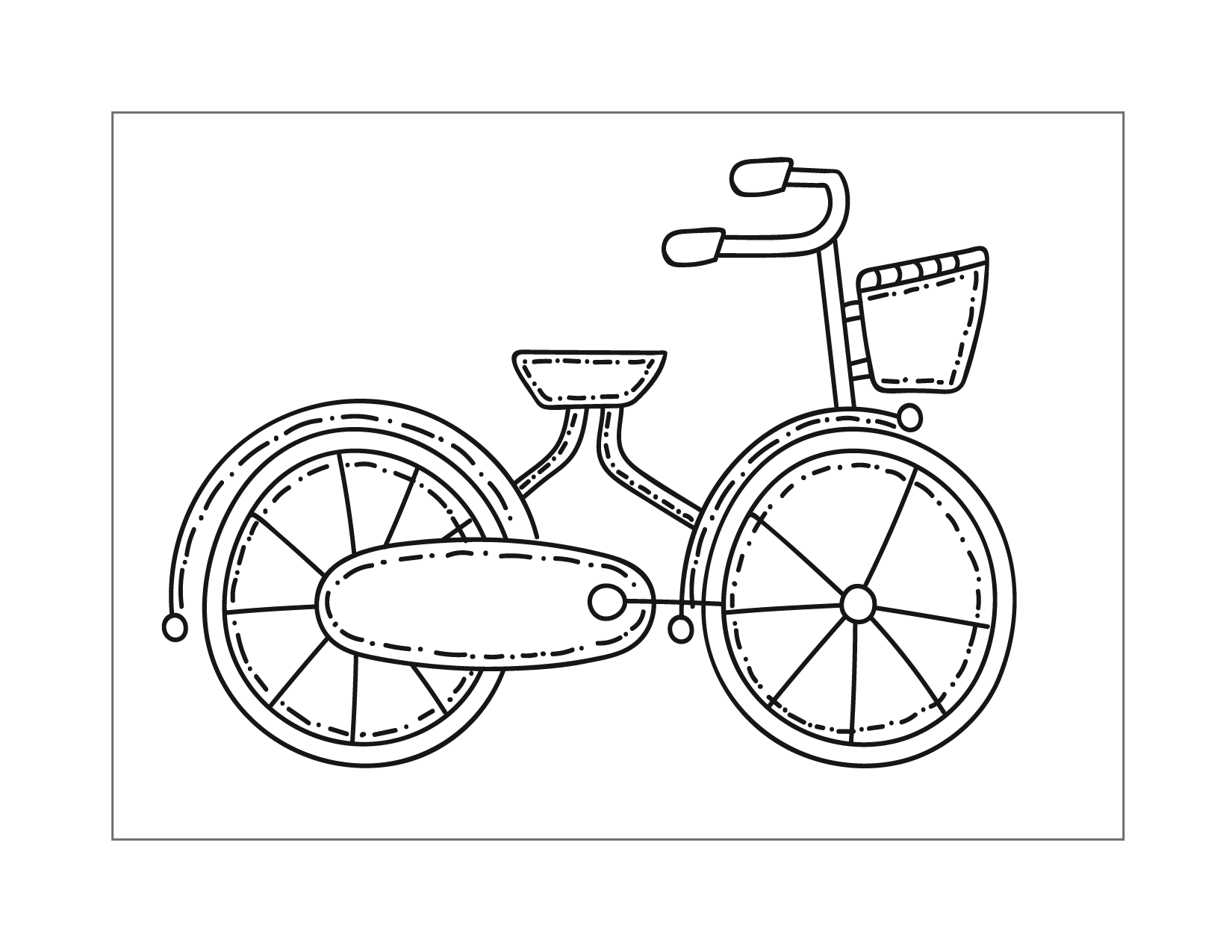 Fun Bicycle Clipart For Coloring