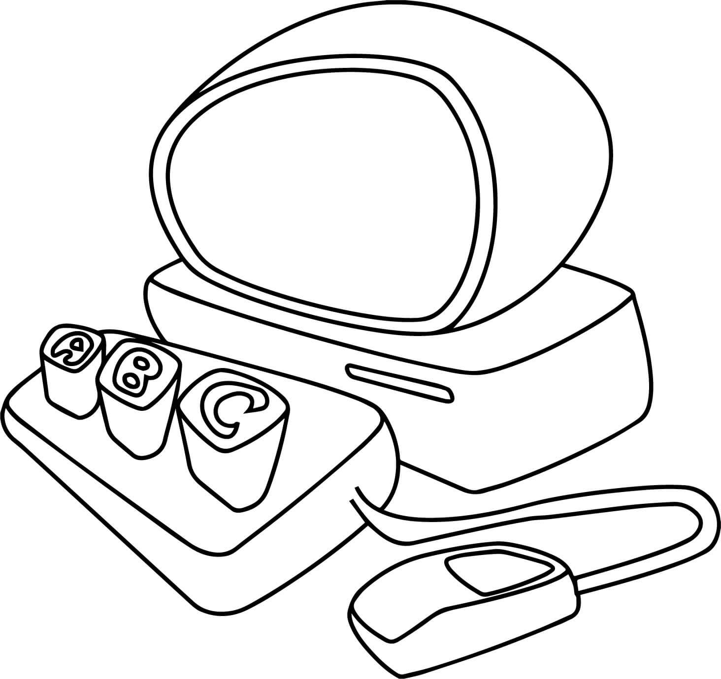 Fun Computer Coloring Page for Kids
