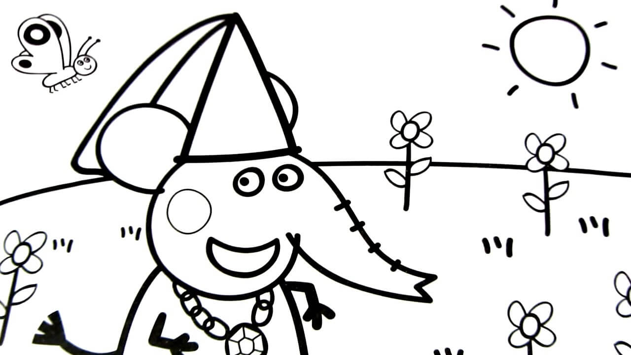 Fun Elephant Peppa Pig Coloring Pages