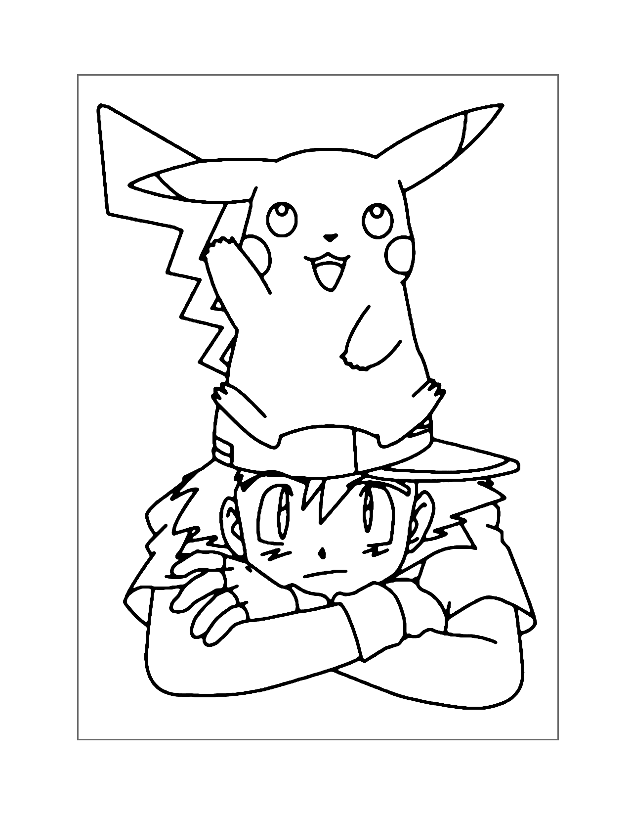 Fun Pikachu And Ash Coloring Page