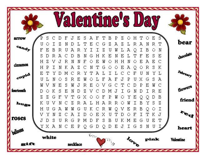 Fun Valentine Word Search