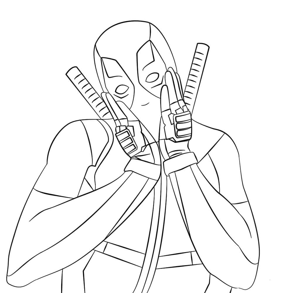 Funny Deadpool Coloring Pages