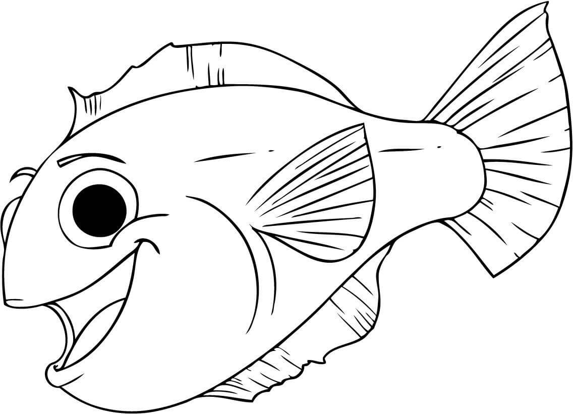 Funny Fish Coloring Pages for Kids