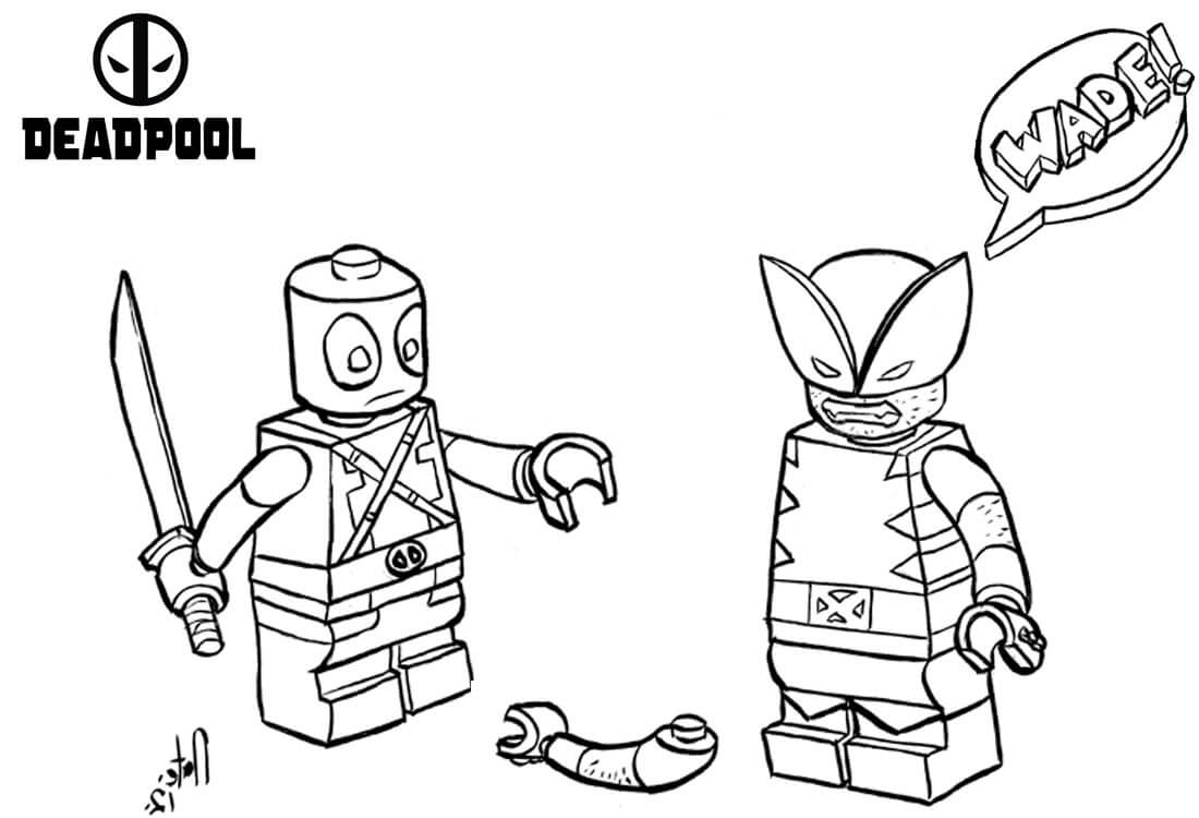 Funny Lego Deadpool Coloring Pages