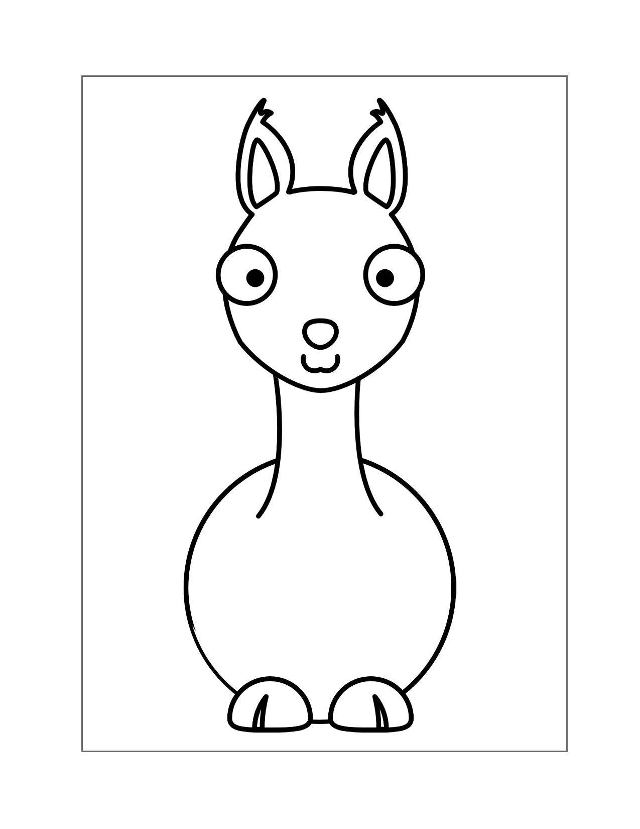 Funny Llama Coloring Page