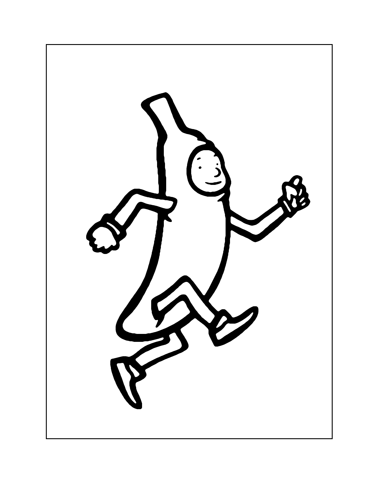 Funny Man In Banana Suit Coloring Page