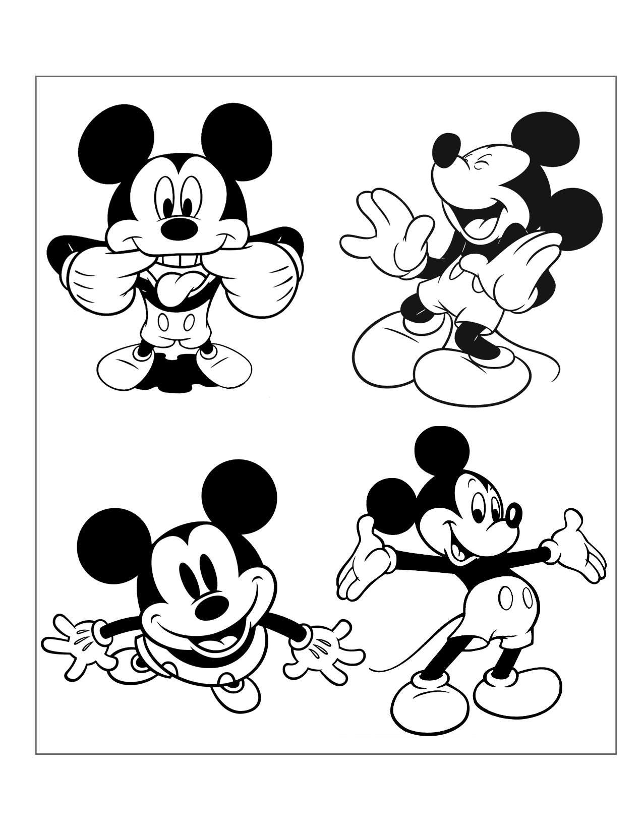 Funny Mickey Mouse Coloring Page
