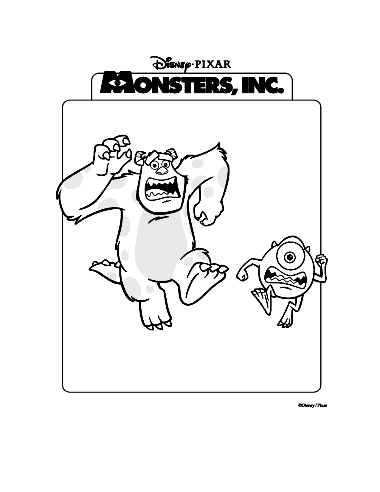 Funny Monsters Inc Coloring Page
