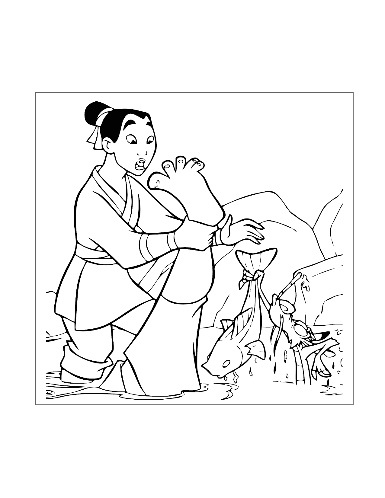 Funny Mulan Coloring Page