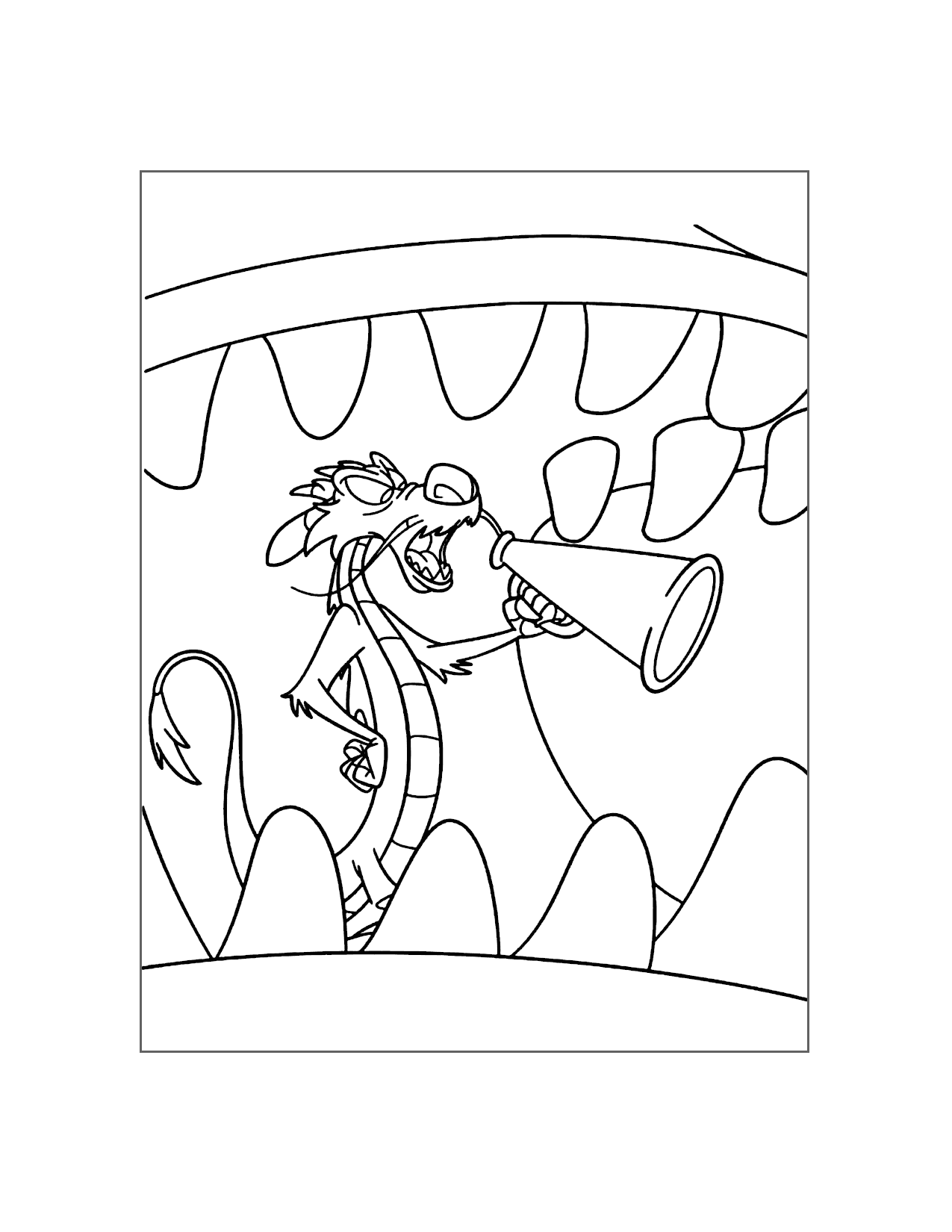 Funny Mushu Coloring Page