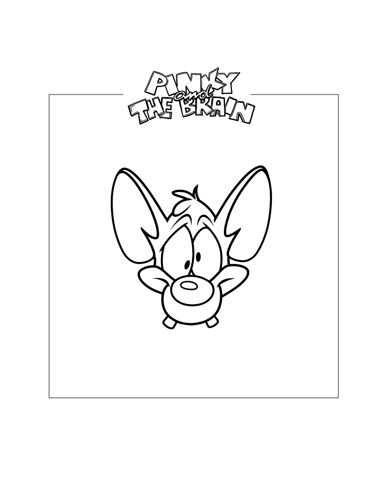 Funny Pinky Head Coloring Page