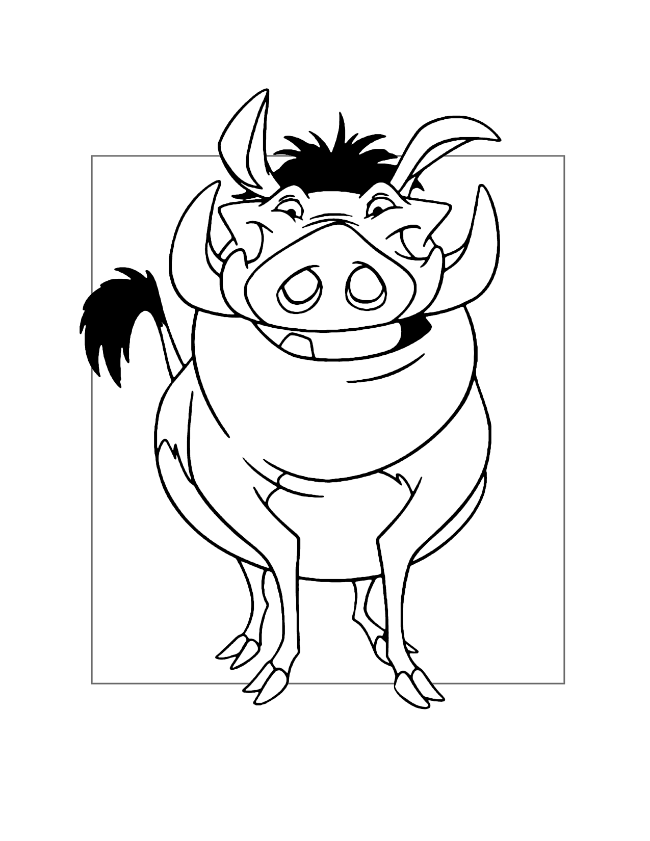 Funny Pumba Coloring Page