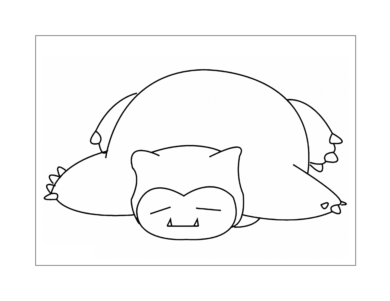 Funny Snorlax Sleeps Coloring Page