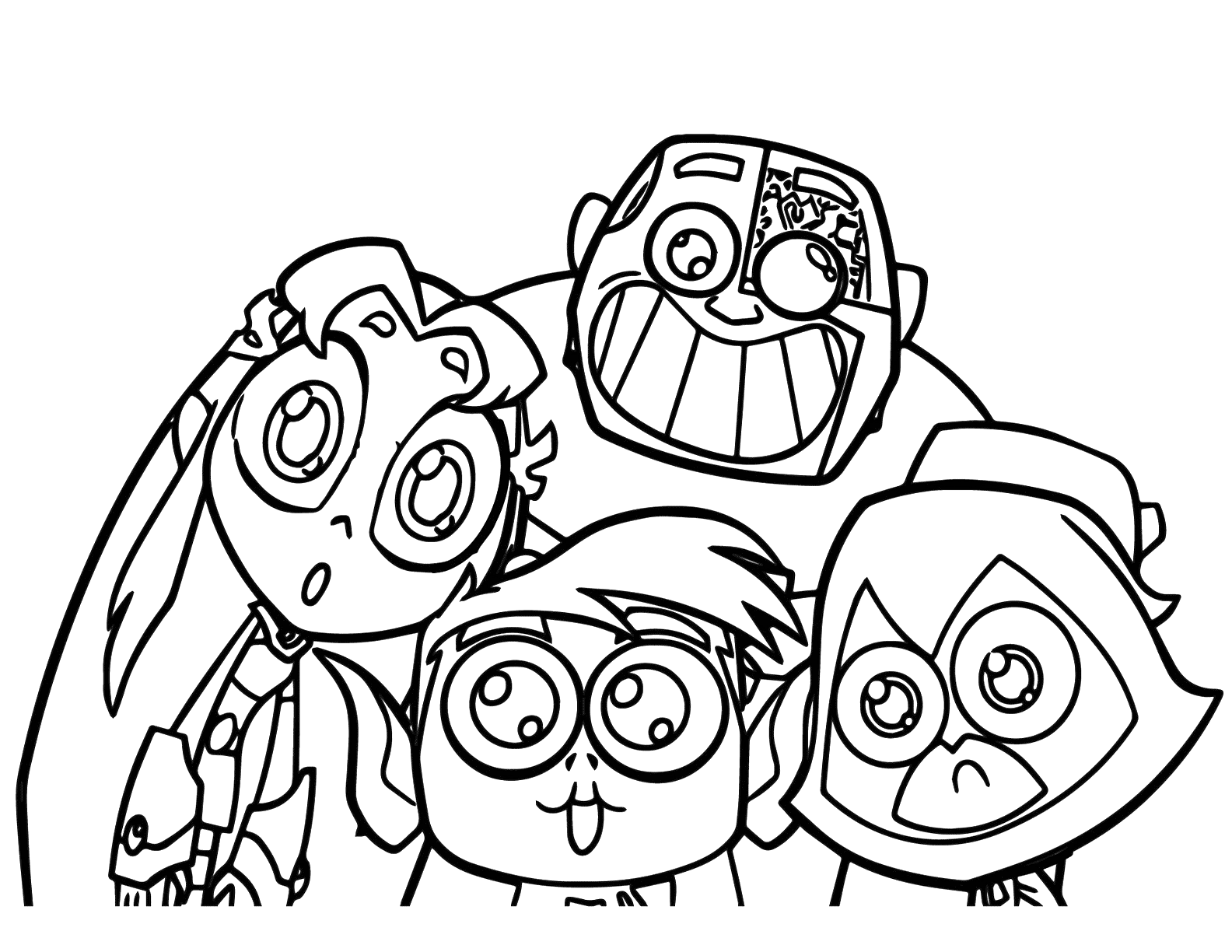 Funny Teen Titans Characters Coloring Pages